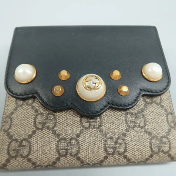 100% Authentic GUCCI Brown Canvas Wallet 120-062324 - Picture 5 of 12